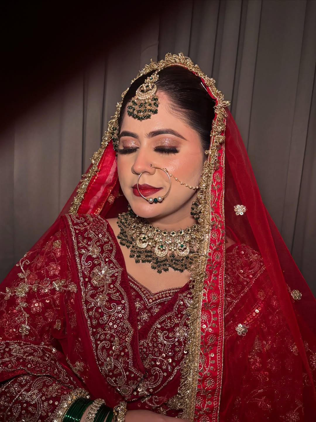 Bride showcasing premium products